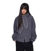 Spike Detaylı Oversize Sweatshirt, yakın çekim — Navra Wear