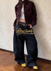 2000s Seoul Style Letter Print Denim
