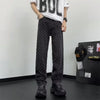 Faded Wide Woven Pattern Denim