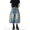 Insulated Metro Dark High-Rise Utility Denim Shorts