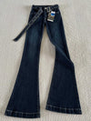 Women Bell Mid-Waist Sleek Denim