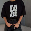 Millennium Russian Style Letter Patterned Easy-Fit Cotton T-Shirt
