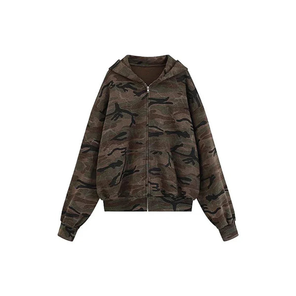 Tactical Camo Boxy Hood Sweatshirt