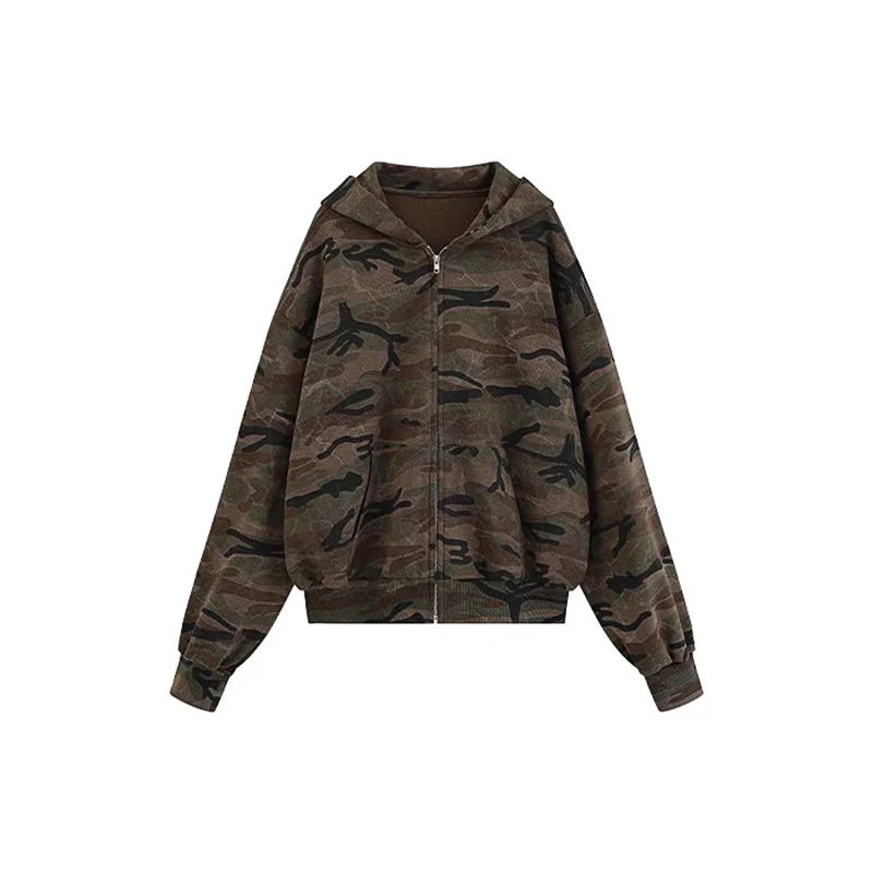 Tactical Camo Boxy Hood Sweatshirt