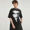 Old School Faded-Wash Black Blurry Faces T-Shirt