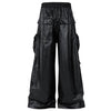 Luxe Designer Black Cargo Leather