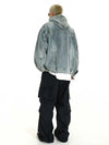 Breathable Mosaic Blue Wash Denim Sweatshirt