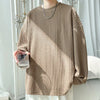 Drop-Shoulder Pink Long Sleeved Off-Duty T-Shirt