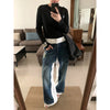 Durable 2000s Blue Mosaic Sleek Urban Beat Denim