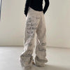 Sleek Classic Western Letters Print Relaxed Denim