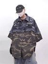 Camo Splice Vintage Denim Top