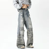 Chic Woodland Torn Mosaic Wide Denim