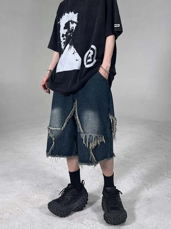 Heritage Stellar Fringe Denim Shorts