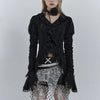 Gothic Noir Lace Flared Vintage Top