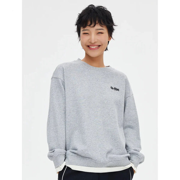 Comfortable Round Neck Stitch-Craft Letter T-Shirt
