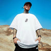 Frosted Urban Artwork Print Cotton Short T-Shirt