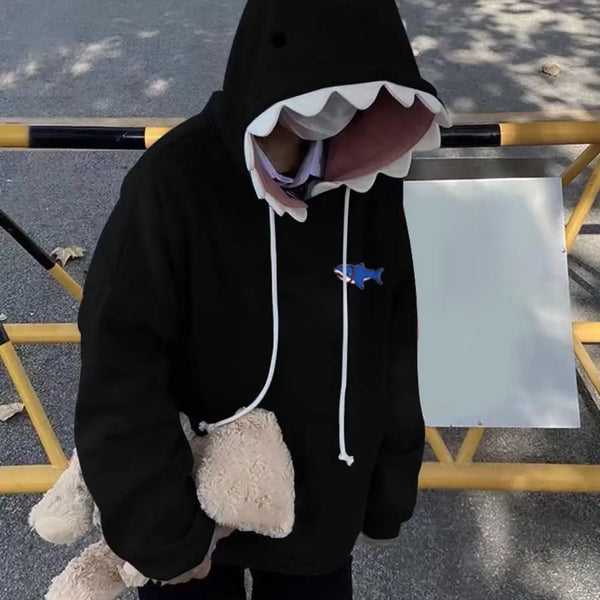 2000s Funny Shark Mosaic Sweatshirt alternatif görünüm