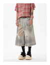 Heritage Rust Dyed Wide Leg Denim Shorts