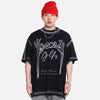 Designed Anti-Establishment Shadow-Print Short Sleeve T-Shirt