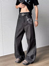 Cyber Graphic Mosaic Relaxed Black Denim