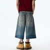 Vintage Wide Leg Jean Şort, kombin görünüm — Navra Wear