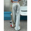 Street Edge Line Contrast Stripe Bell-Leg Denim
