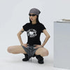 Edgy Grit-Style Aesthetics Nihon-Style Animated-Print T-Shirt