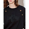 Noir Button Stitch Luxury Top