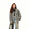 Two-Tone Block Plaid Design Shirt