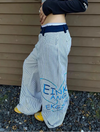 Japanese Style Stripe Stitchwork Boyfriend Denim