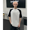 Contrasting Color Weekend Round Neck T-Shirt