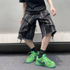 Mens Dark Torn Black Denim Shorts