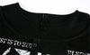 Print Letter Black Cotton Signature Long Sleeve T-Shirt