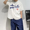 Varsity Letter Print Retro Casual Top