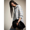 Cobalt Check Fringe Long Sleeve Shirt