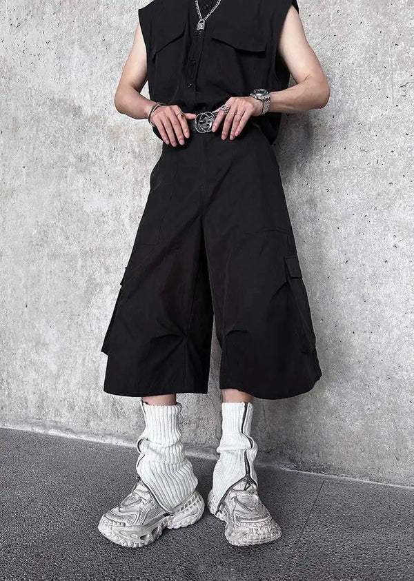 High Quality Plain Tone Pockets Denim Shorts alternatif görünüm