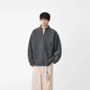 Fermuarlı Basic Sweatshirt, yakın çekim — Navra Wear