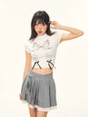 Vintage Crop Tişört, kombin görünüm — Navra Wear
