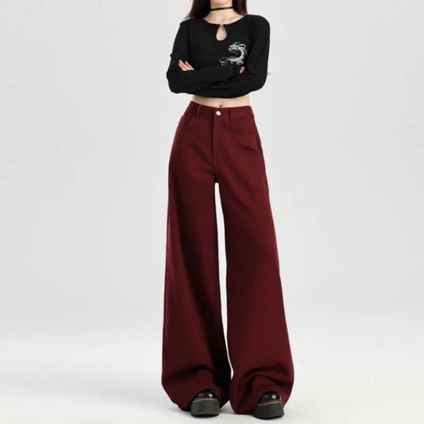 Classic Relaxed Red Emo High-Rise Denim