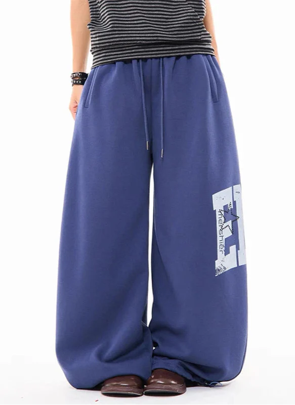 Wide Leg Harf Baskılı Jogger alternatif görünüm
