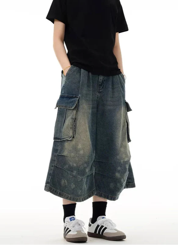 Heritage Western Style Rinse Denim Shorts alternatif görünüm