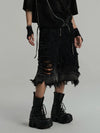 Heritage Mosaic Frayed Denim Shorts