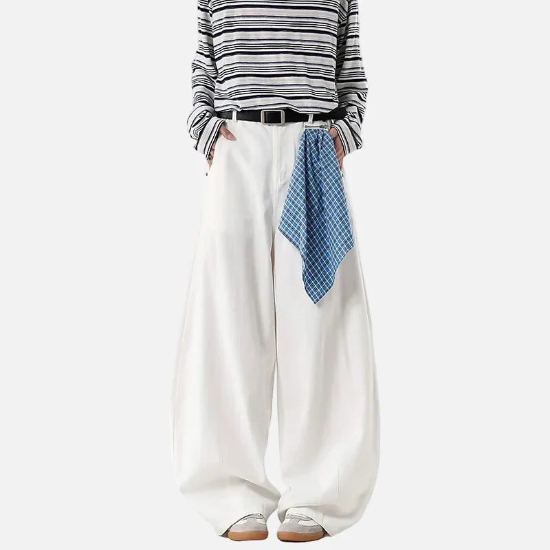 Western Style Scarf Square Bell Leg Denim