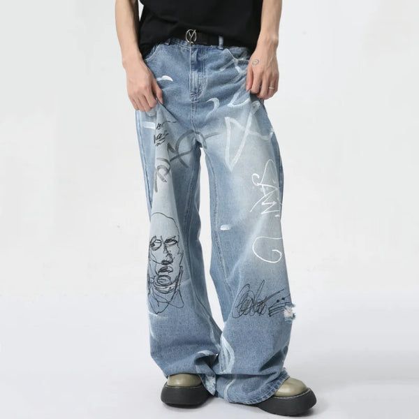 High Street Niche Graphic Denim