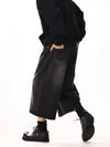 Men Black Wide Leg Cleanfit Denim Shorts