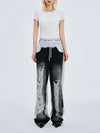Perfect Fit Hollow Out Tie Up Bell Leg Denim