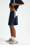 Quilt Stripe Oversized Shorts