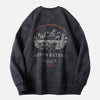 Y2K Oversize Bisiklet Yaka Sweatshirt, kombin görünüm — Navra Wear
