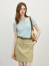 Translucent Heat-Wave Sport-Collar Women T-Shirt