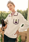 French Cut Polo Neck Sweatshirt